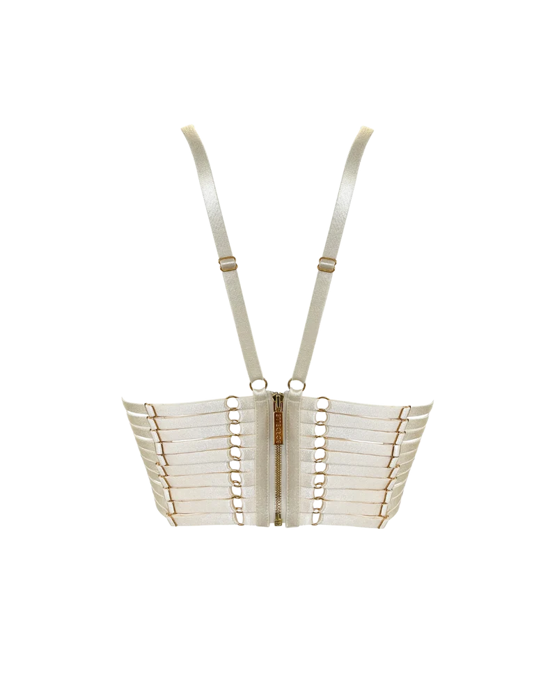 Bordelle Signature Crop Top Bra in Ivory