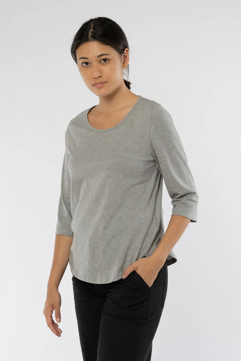 Ladies Three Quarter Sleeve T-Shirt aus Bio Baumwolle
