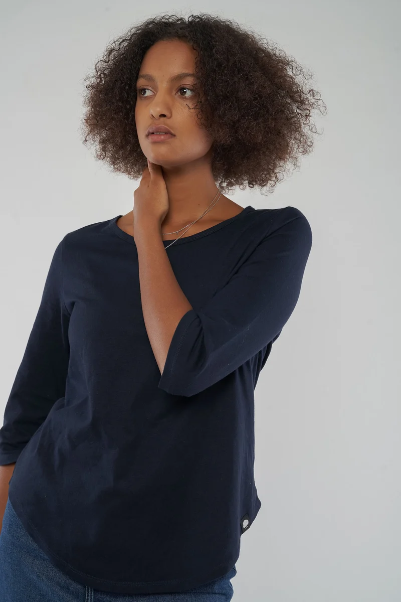 Ladies Three Quarter Sleeve T-Shirt aus Bio Baumwolle