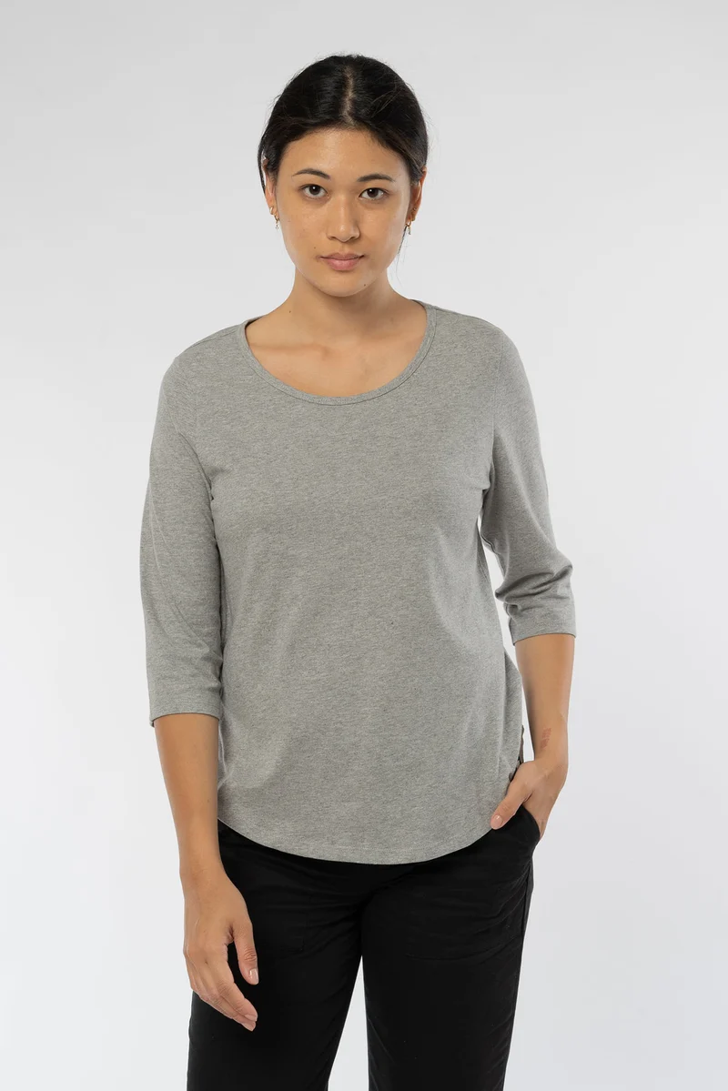 Ladies Three Quarter Sleeve T-Shirt aus Bio Baumwolle