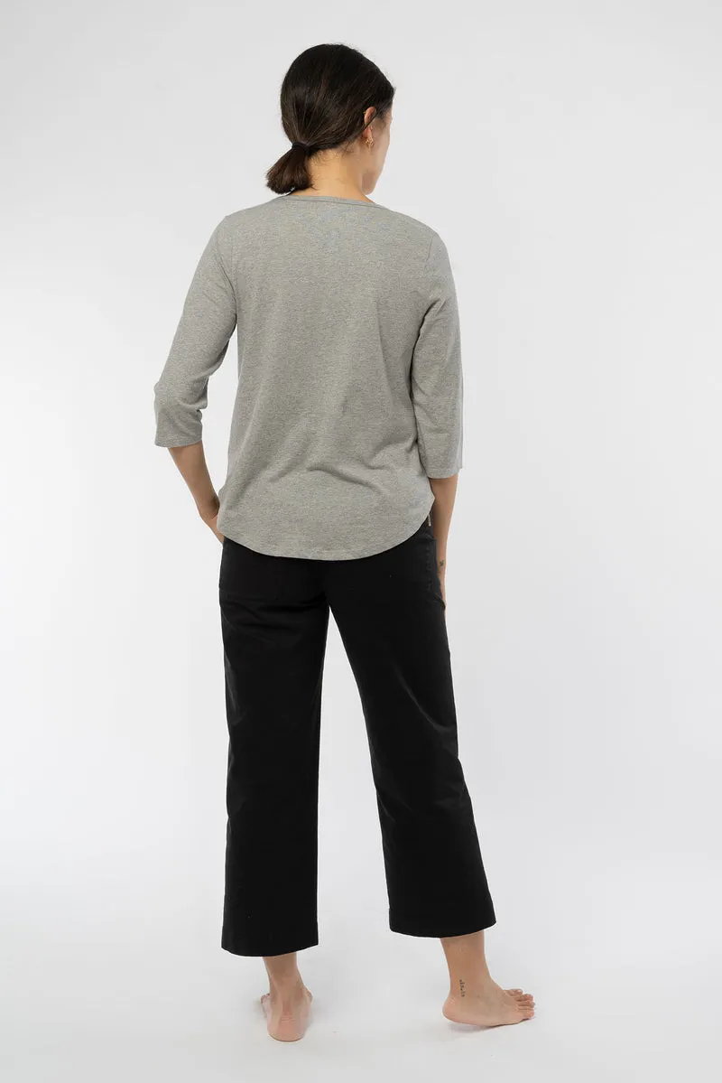 Ladies Three Quarter Sleeve T-Shirt aus Bio Baumwolle