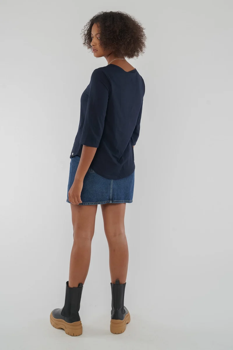 Ladies Three Quarter Sleeve T-Shirt aus Bio Baumwolle