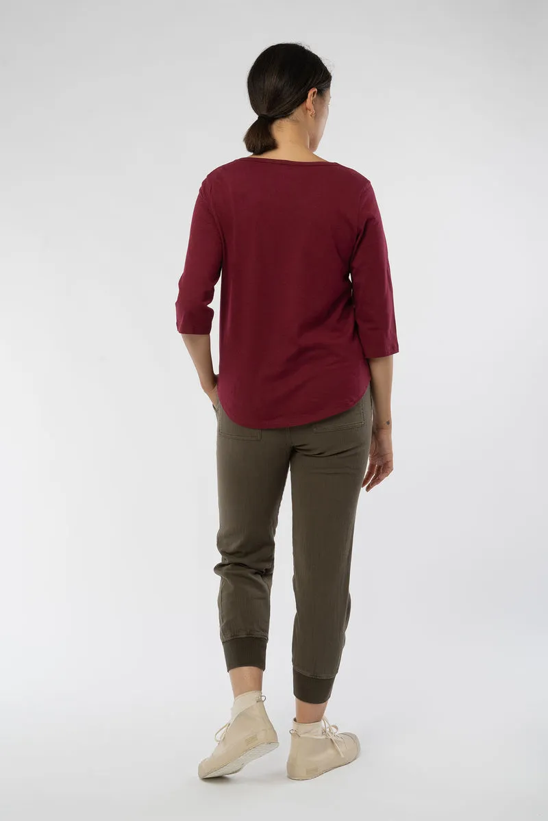 Ladies Three Quarter Sleeve T-Shirt aus Bio Baumwolle