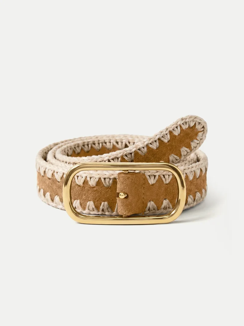 Loop Suede Whipstitch Belt