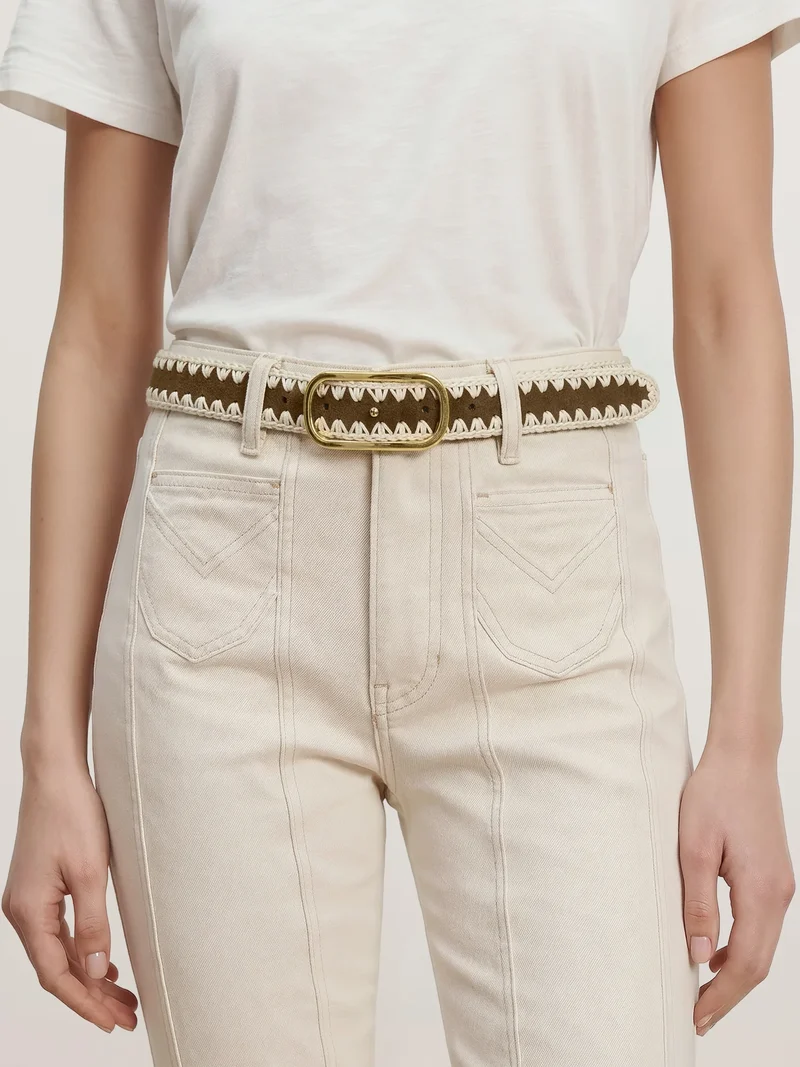 Loop Suede Whipstitch Belt