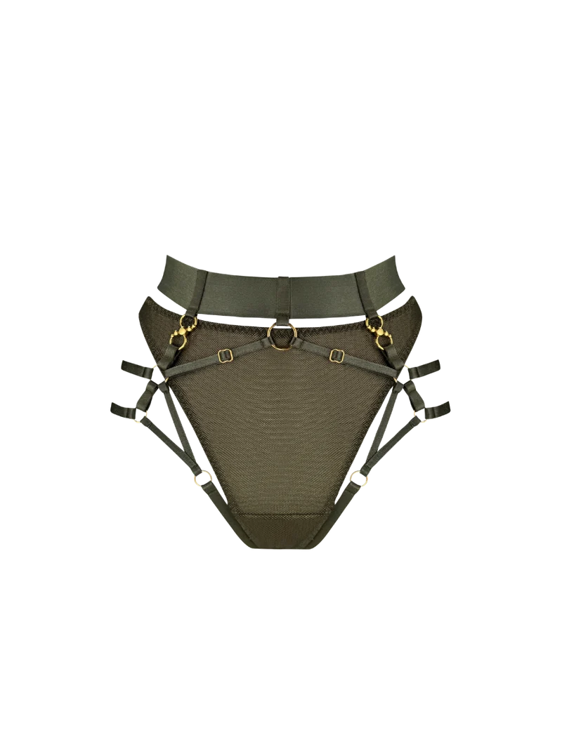 Bordelle Neda Multiway Harness Brief in Olive