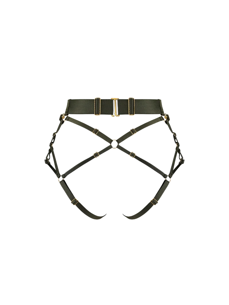 Bordelle Neda Multiway Harness Brief in Olive