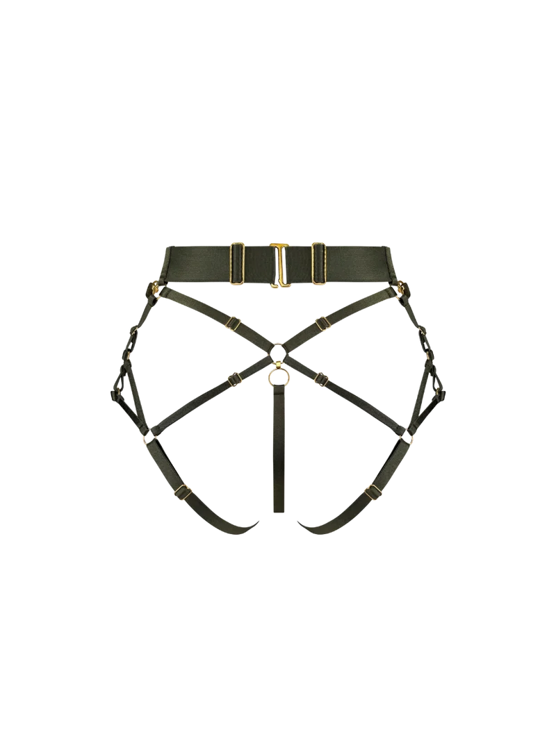 Bordelle Neda Multiway Harness Brief in Olive