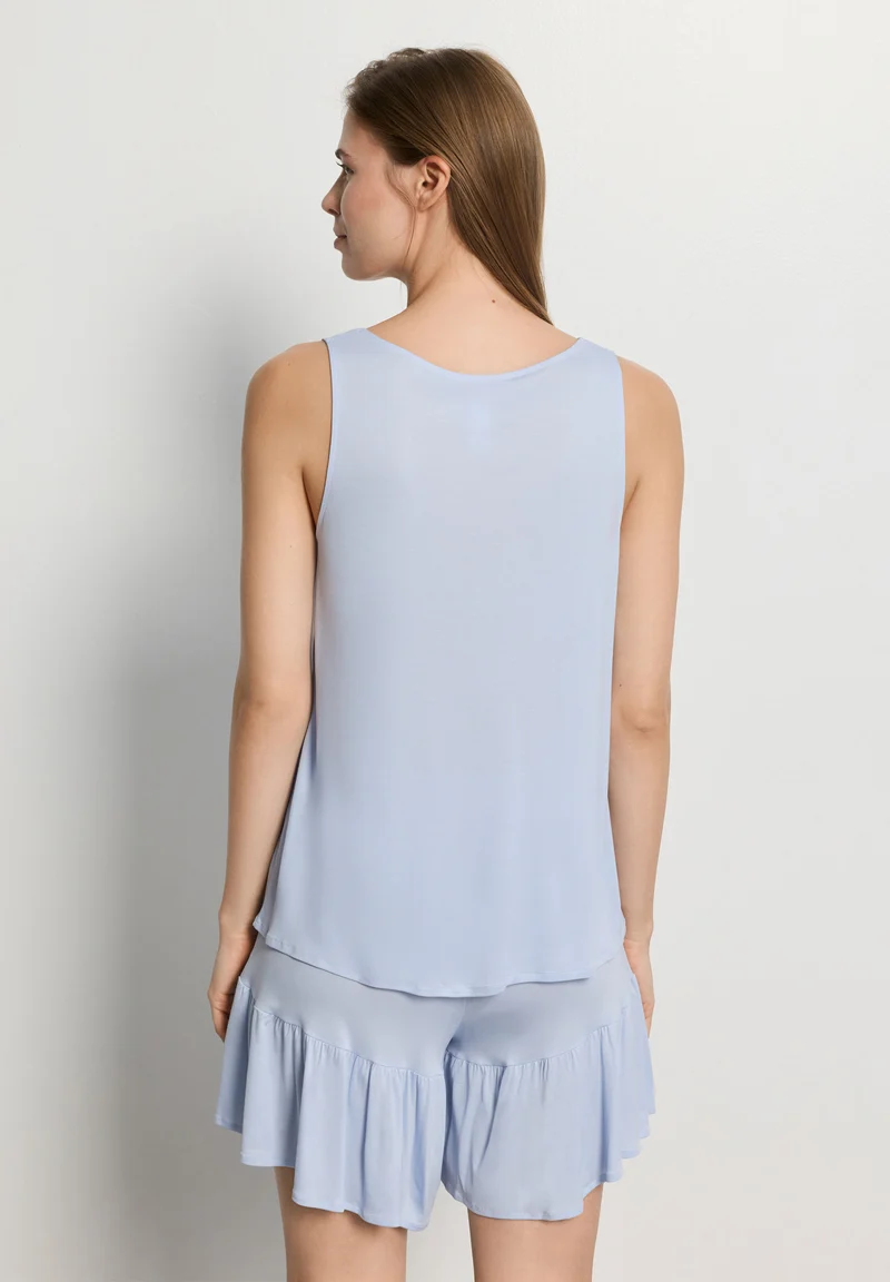 Isabella Sleeveless Short Pyjama | blue dove 074727-072581
