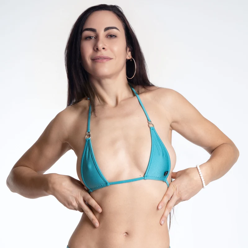 Turquoise Beauty - Extrem Micro Bikini Triangel Oberteil - türkis