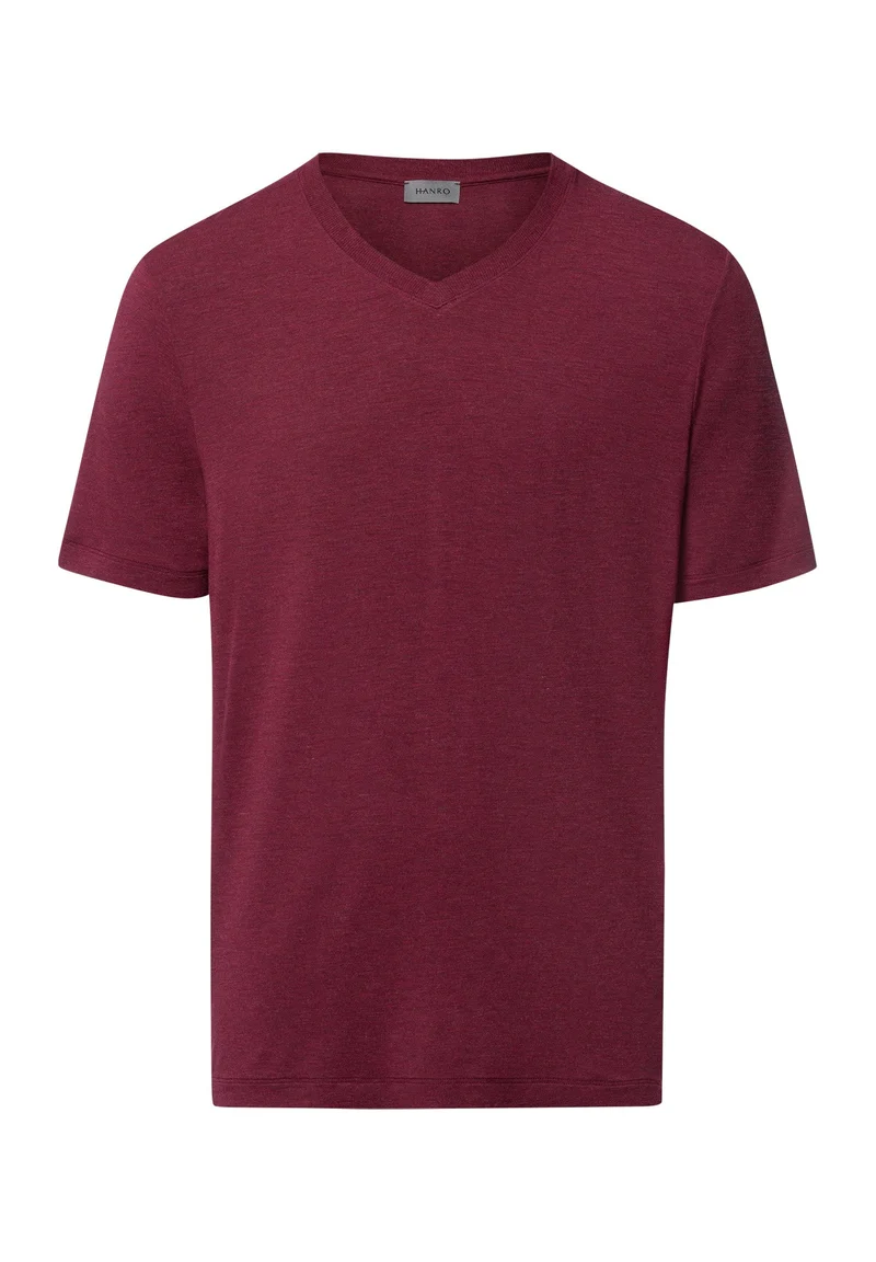 Casuals S/SLV Shirt V-Neck | carbernet melange 075035-073045