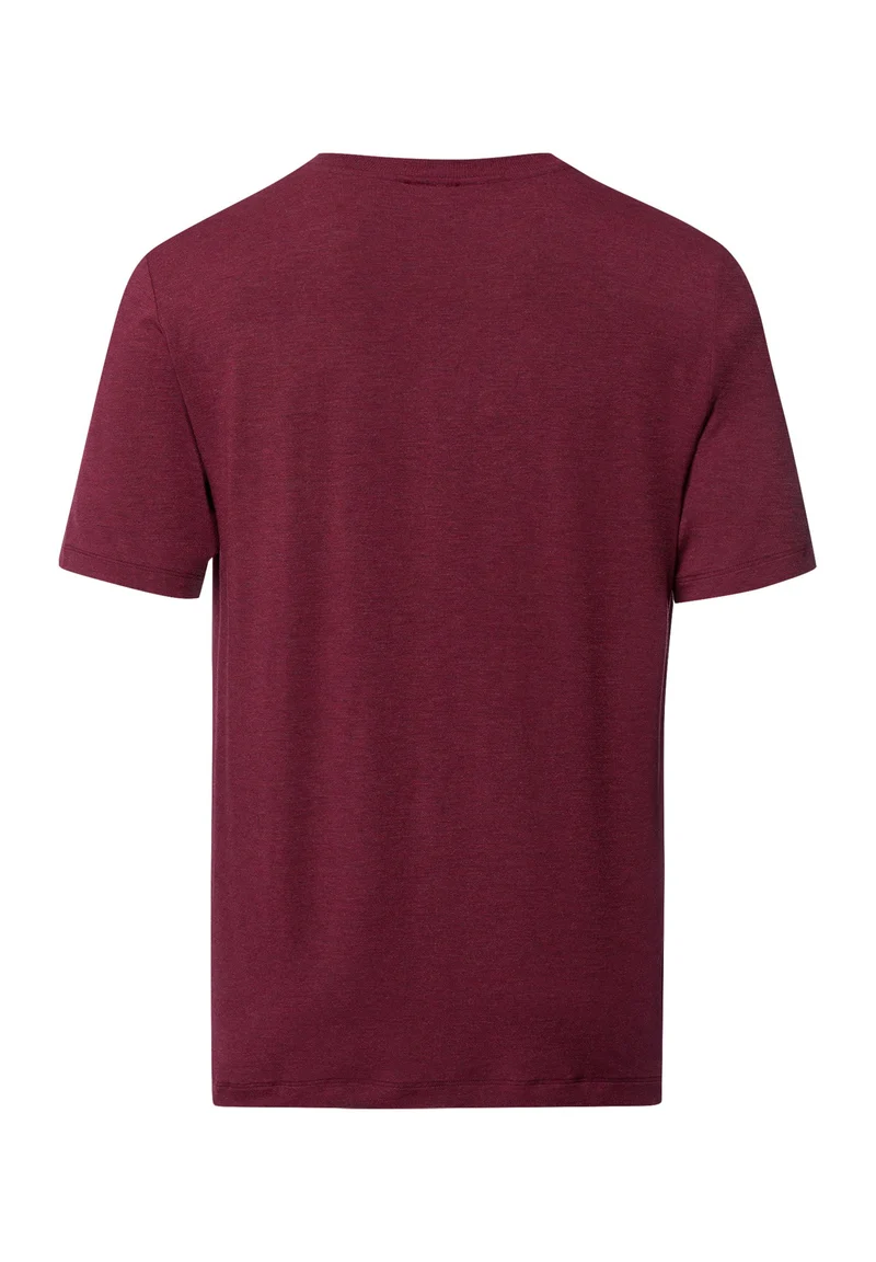 Casuals S/SLV Shirt V-Neck | carbernet melange 075035-073045