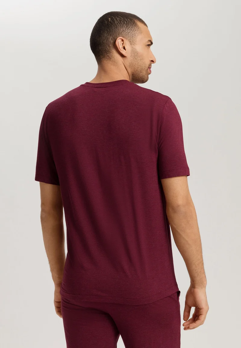 Casuals S/SLV Shirt V-Neck | carbernet melange 075035-073045