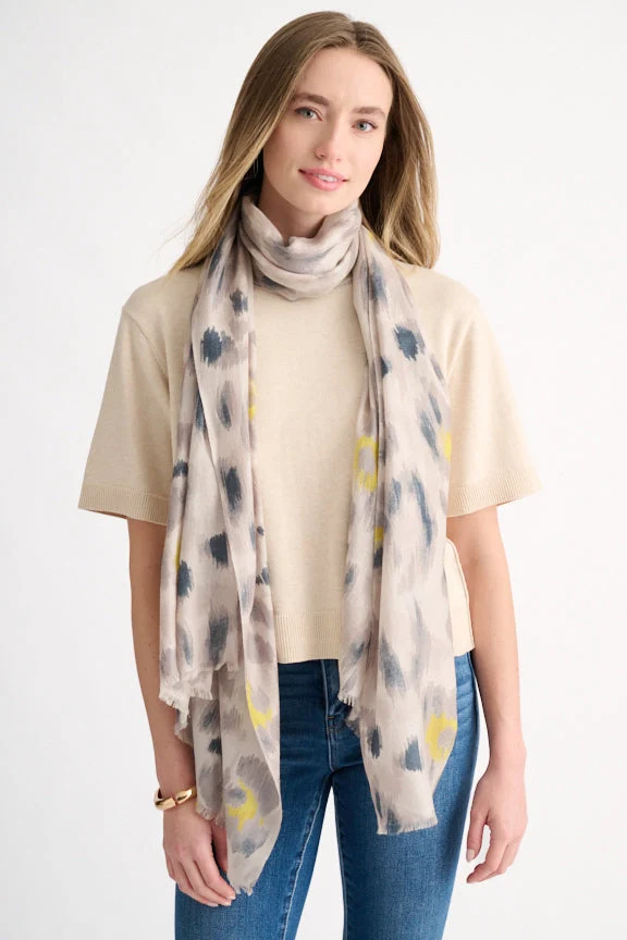 Painted Leopard Print Scarf Agate