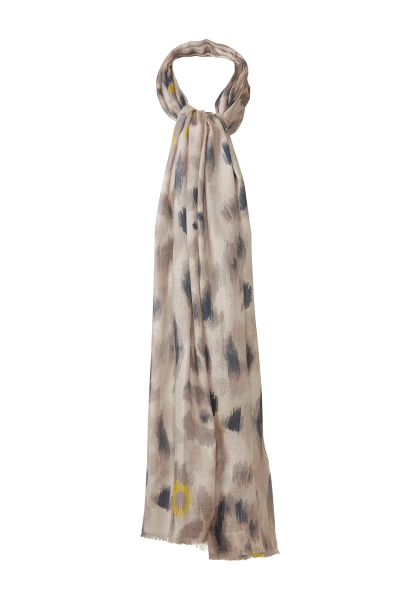Painted Leopard Print Scarf Agate