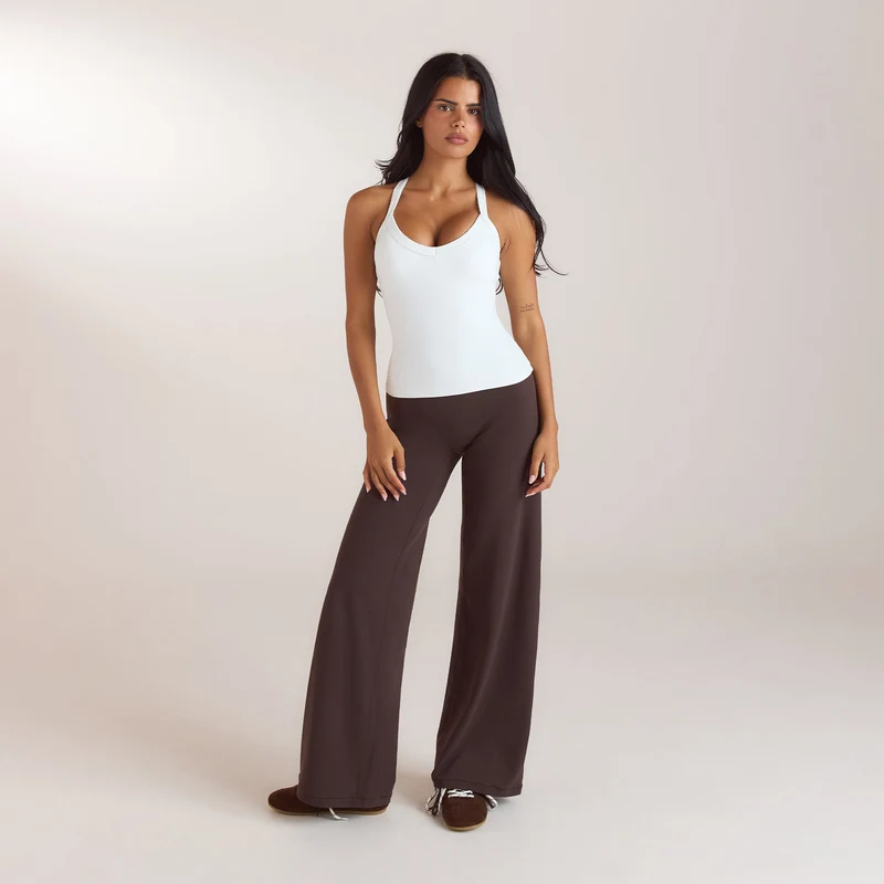 ContourSoft™ V-Neck Cami Top with Built-In Bra - White