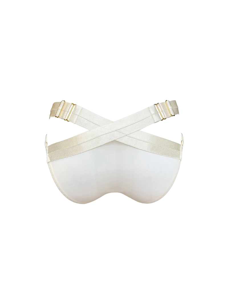 Bordelle Signature Panelled Suspender Brief in Ivory