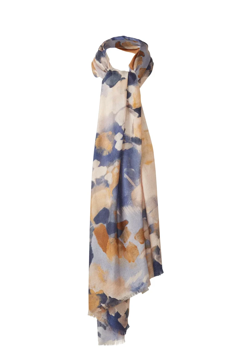 Abstract Print Scarf Navy Multi