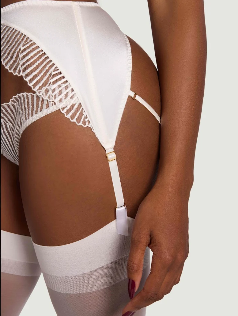 Coco de Mer Athena in Ivory Open Suspender Knicker