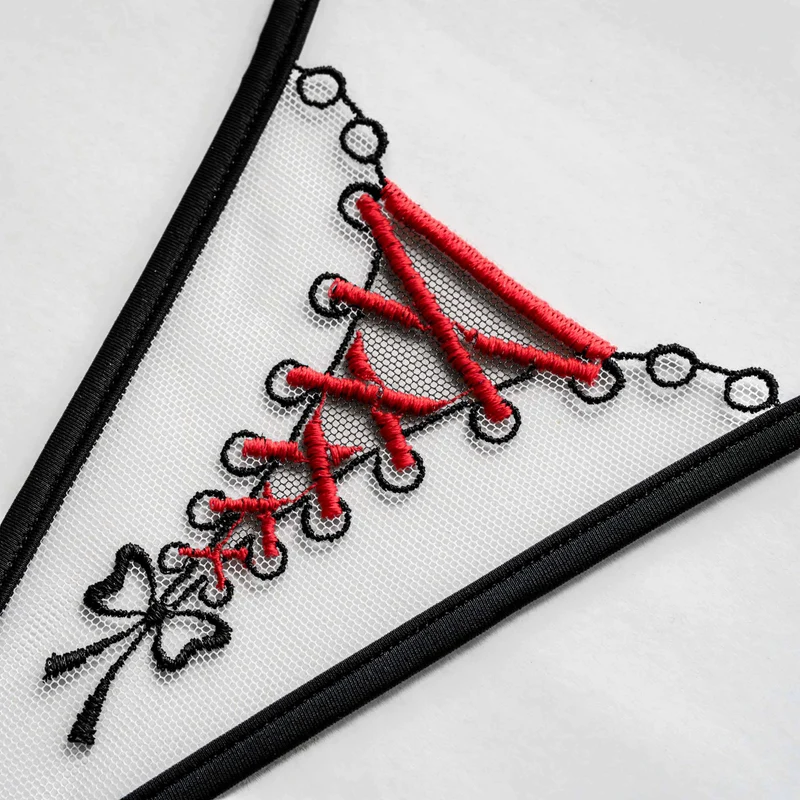 Under the Dirndl - Mini G-String - Schwarz/Rot