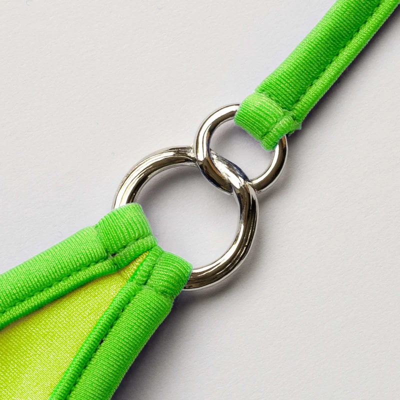 Bikini Neon Brazil Beauty - Extrem Micro Triangel Oberteil - gelb/grün