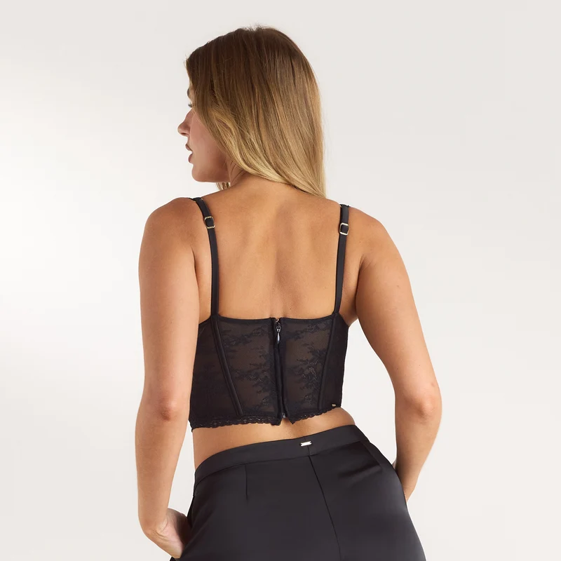 Lace Bralette Top - Black