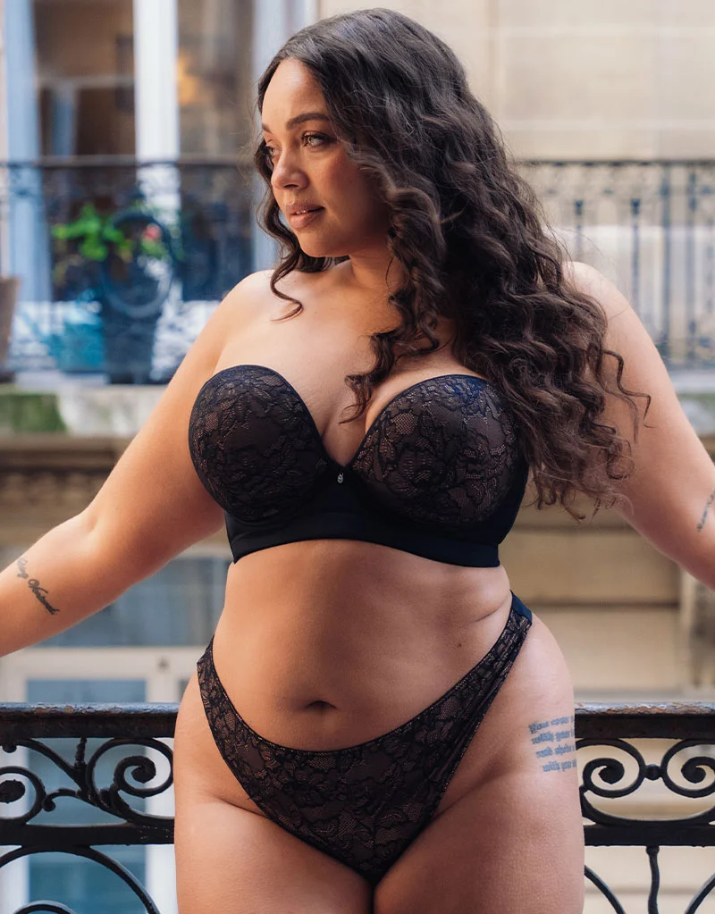 Curvy Kate Hey Girls Thong Black/Latte