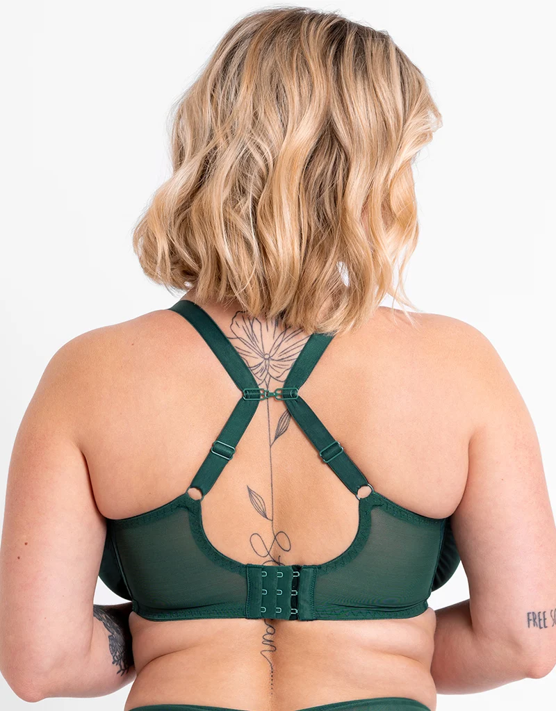 Curvy Kate Flare Full Cup Plunge Side Support Bra Emerald Sparkle