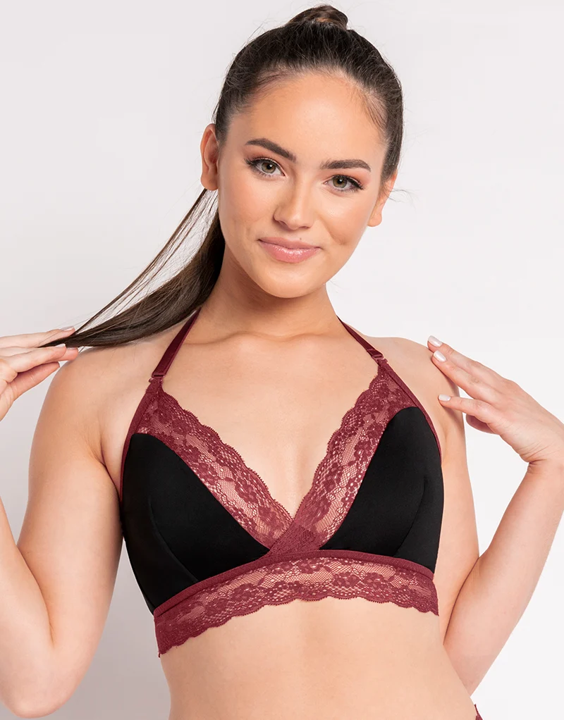 Curvy Kate Twice the Fun Reversible Non-Wired Bralette Oxblood/Black