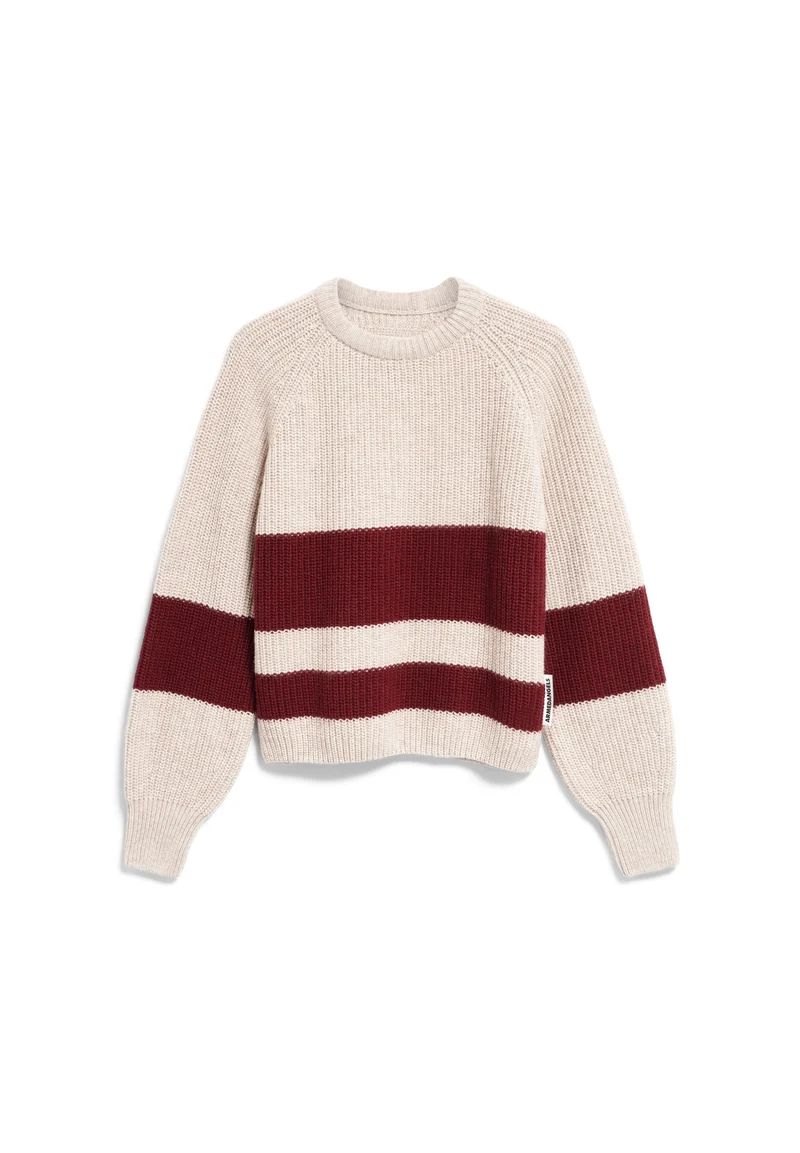 RIB STRIPED KNIT SWEATER