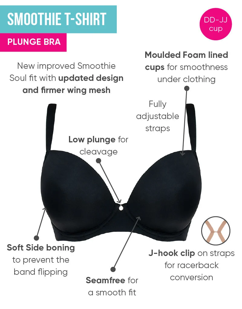 Curvy Kate Smoothie T-Shirt Plunge Black
