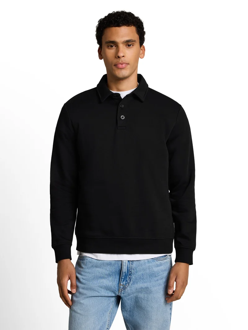 Sweatshirt mit Polokragen