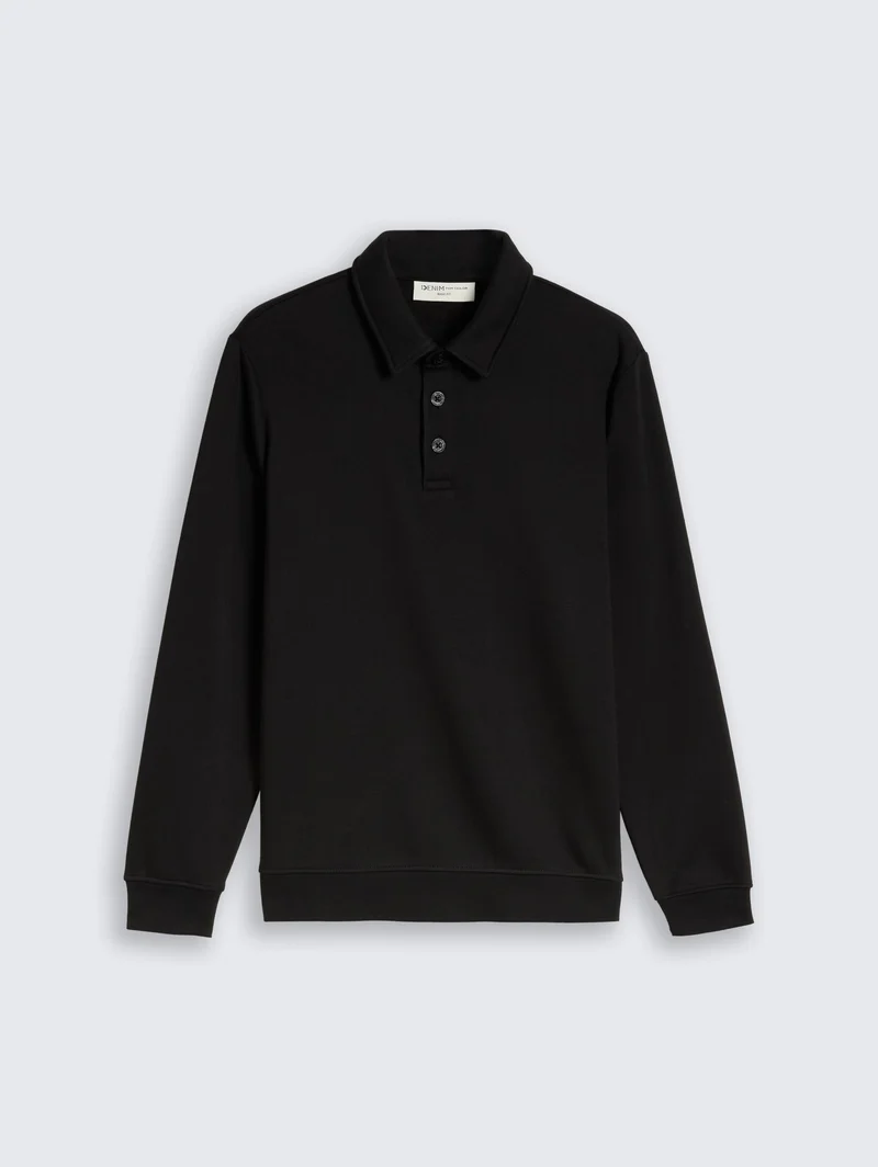 Sweatshirt mit Polokragen