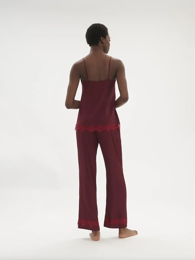 Simone Perele - Satin Secrets Seidenhose Spinellrot