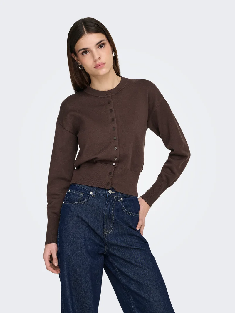 ONLMIO LS O-NECK BUTTON CARDIGA KNT NOOS