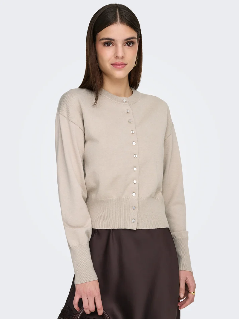 ONLMIO LS O-NECK BUTTON CARDIGA KNT NOOS