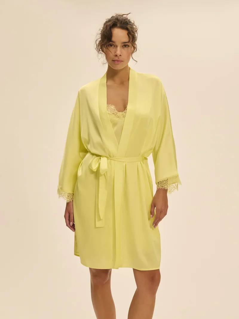 Simone Perele – Satin Secrets Kimono Sommergelb
