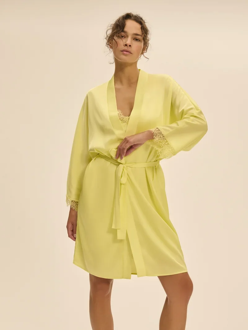 Simone Perele – Satin Secrets Kimono Sommergelb