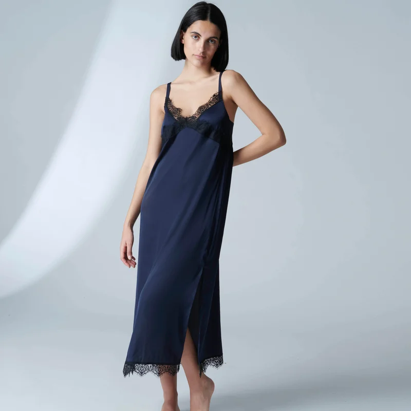 Simone Perele - Satin Secrets Langes Nachthemd Vollmond