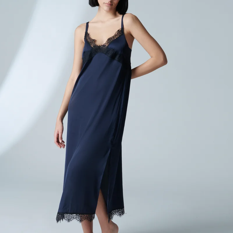 Simone Perele - Satin Secrets Langes Nachthemd Vollmond