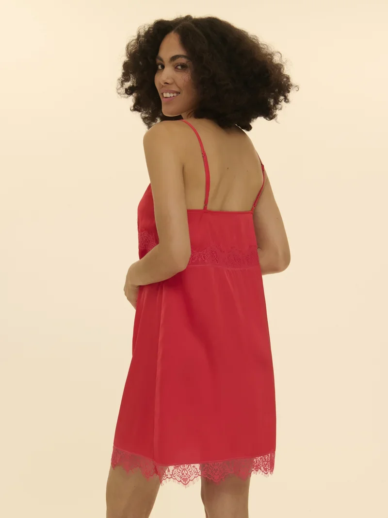 Simone Perele - Satin Secrets Kurzes Nachthemd Flamingo