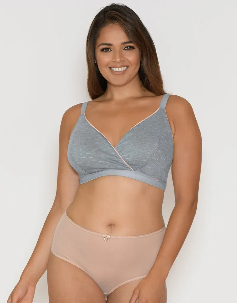 Curvy Kate In My Dreams Non-Wired Bralette Grey/Peach