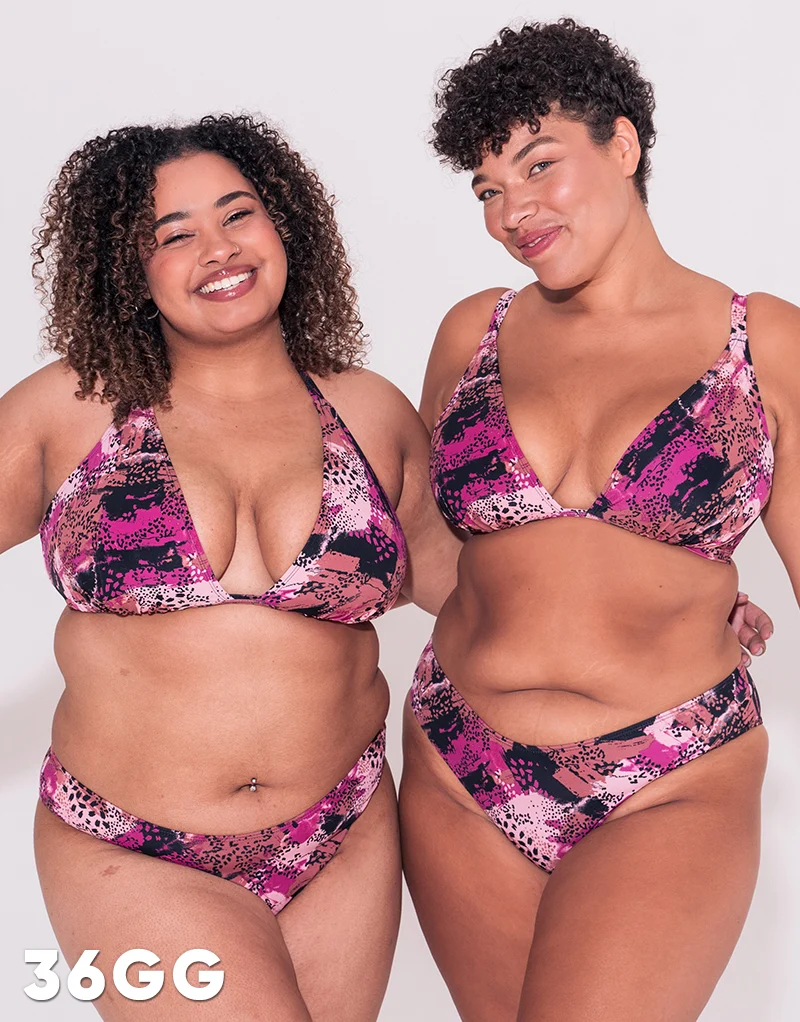 Curvy Kate Pool Party Non Wired Triangle Bikini Top Print Mix