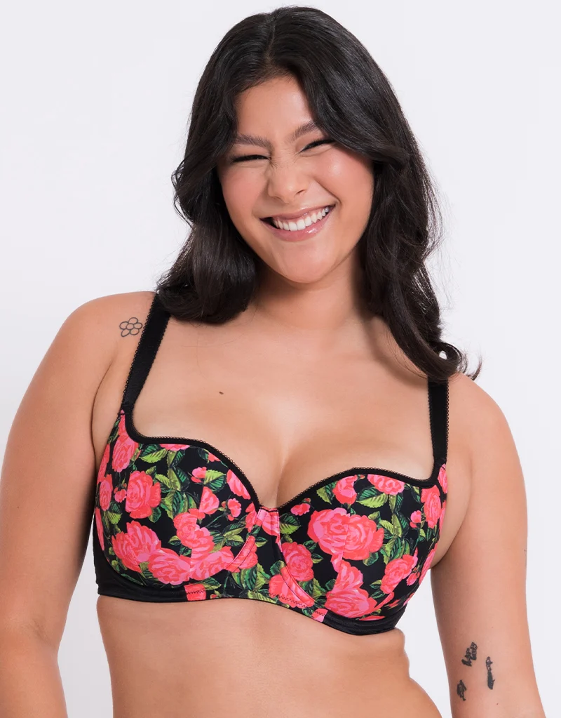 Curvy Kate Boost in Bloom Padded Balcony Bra Print Mix
