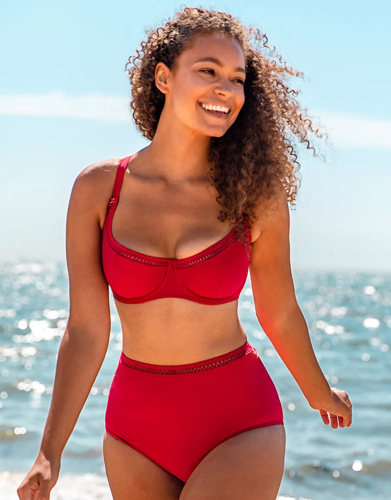 Curvy Kate First Class Multiway Balcony Bikini Top Red