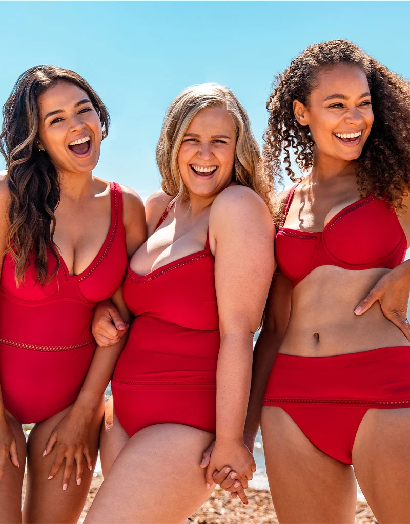 Curvy Kate First Class Multiway Balcony Bikini Top Red