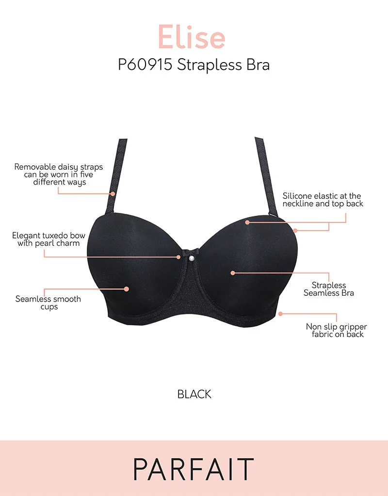 Parfait Elise Strapless Bra Black