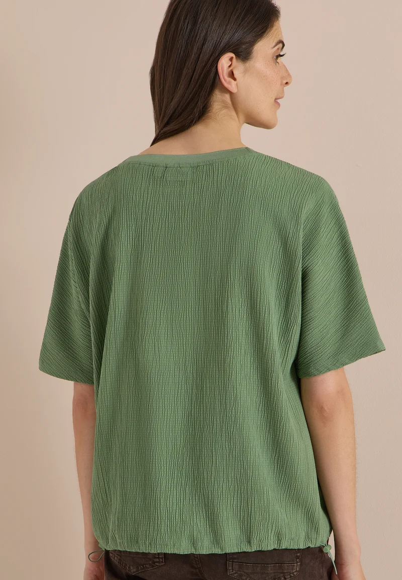 Dropped Shoulder Blusenshirt in Unifarbe