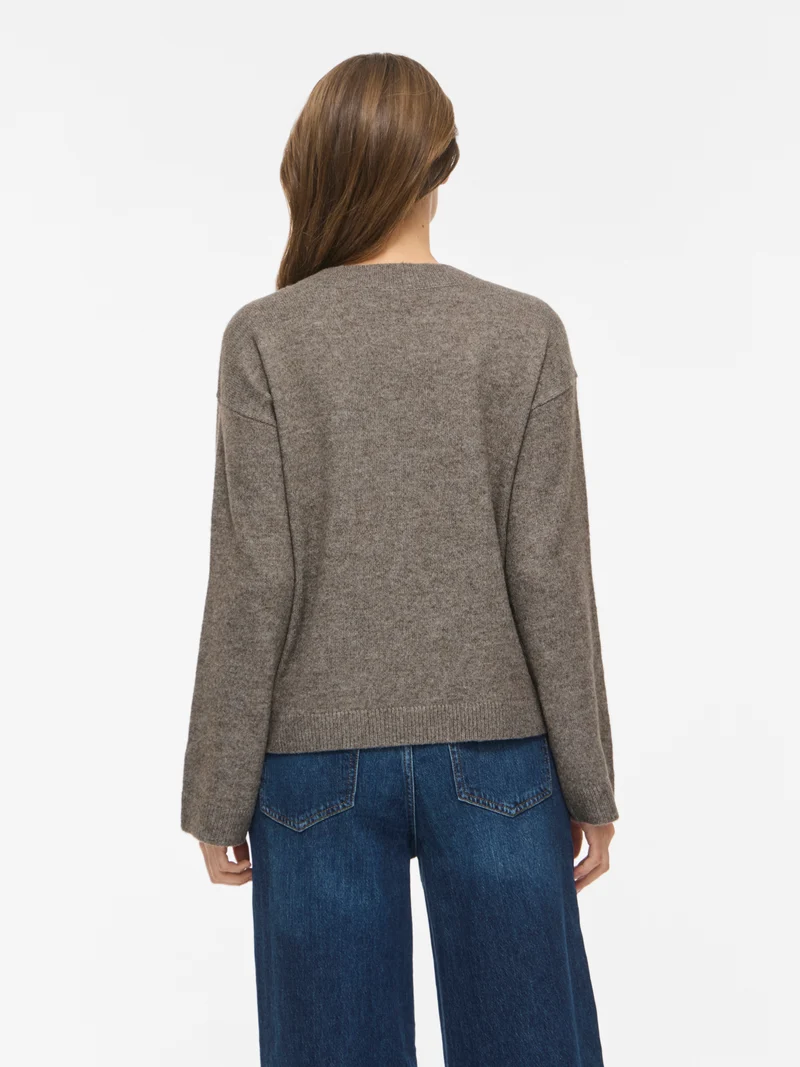 VILIGA L/S REV V-NECK KNIT TOP - NOOS
