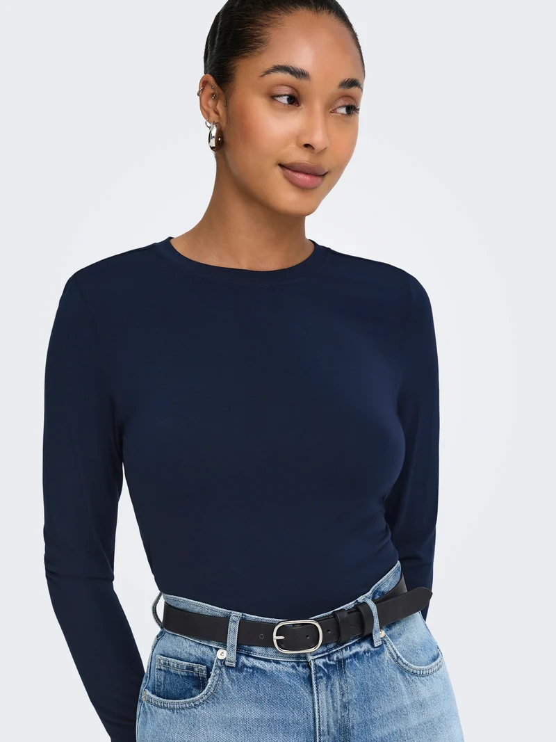 ONLBAMBOO L/S O-NECK TOP JRS